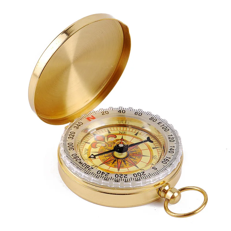 

G50 Pure Copper Flap Compass North Arrow Outdoor Multi-Function Metal Compass with Luminous huai biao shi