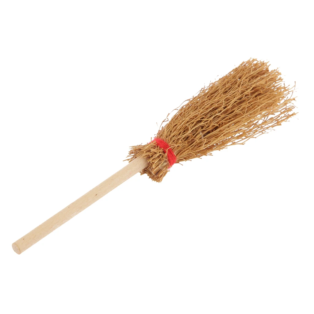 

1:12 Scale Dollhouse Decor Home Bedroom Garden Yard Cleaning Supplies Wooden Broom Miniature Toy Broom Model Appliance