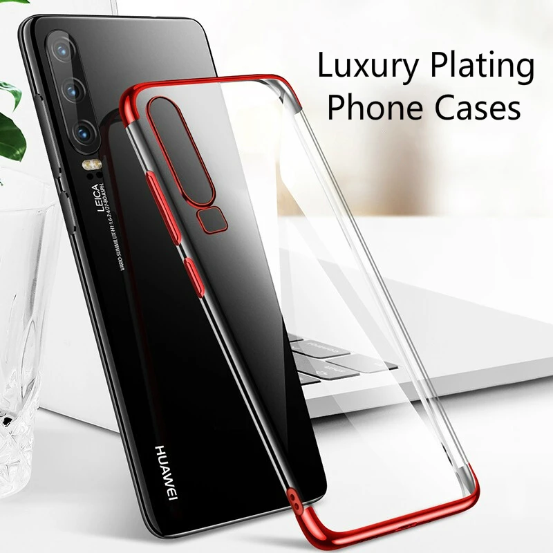 

Plating Case For Huawei P Smart 2019 Y6Pro Y7 Y9 P30 Lite P20 Pro View20 TPU Cover For Honor 8X Max 8C 8A 10 Phone Shell Coque