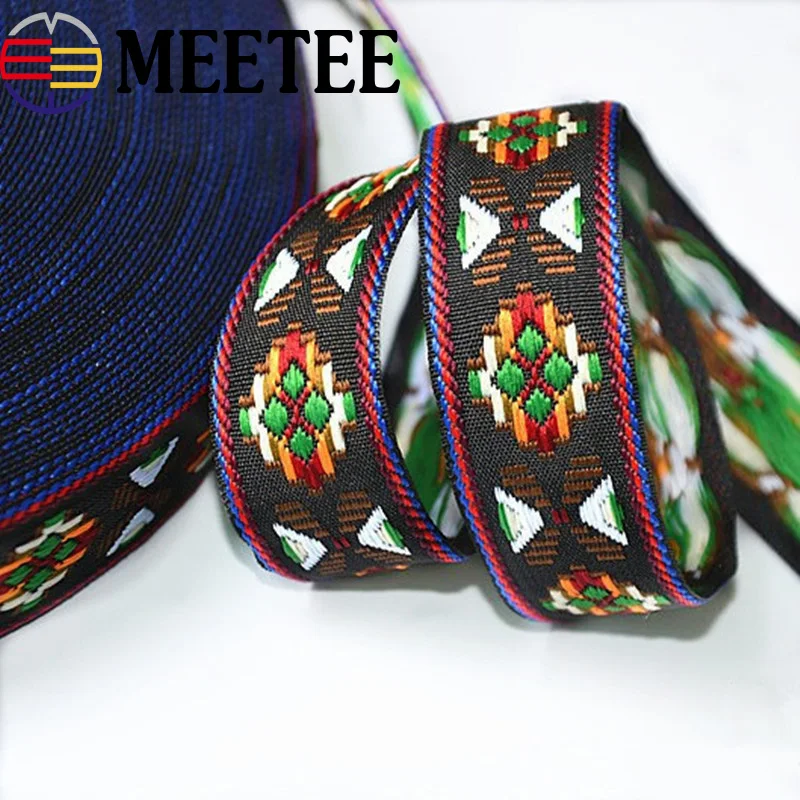 15Yards 2.5cm Retro Geometric Jacquard Ribbons Webbing DIY Clothes Bag Belt Sewing Webbings Tapes Fabric Accessories KY935 | Дом и сад