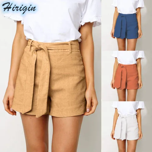 

Women Shorts 2019 New Summer Women Casual Loose Short Pants Lace Up High Waist Solid Shorts Hot Shorts