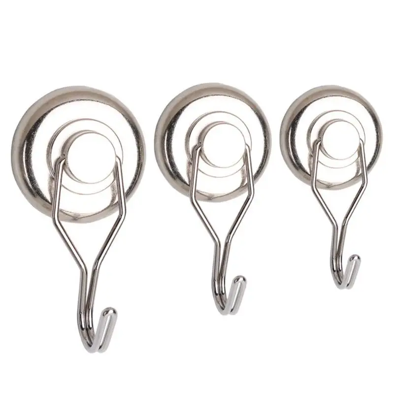 

1pc Magnetic hook Neodymium Magnet Holder Power Hook Circular Home Kitchen Wall Holder fridge Hanger Mini rotate 360 degree