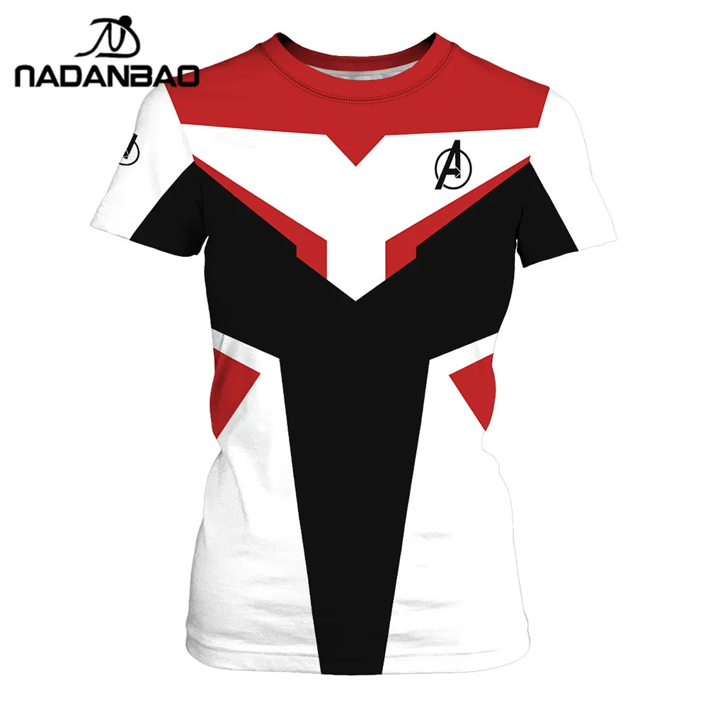NADANBAO Quantum Realm Cosplay Women T-shirt Avengers Endgame Tshirt 3D Superhero Iron Costume For Woman Puls Size