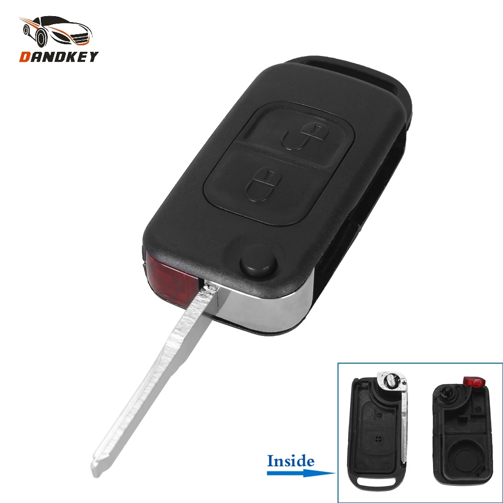 

Dandkey Flip Key Switchblade Key Shell Remote Key Fob Case 2 Button For Mercedes Key For Benz E113 A C E S W168 W202 W203
