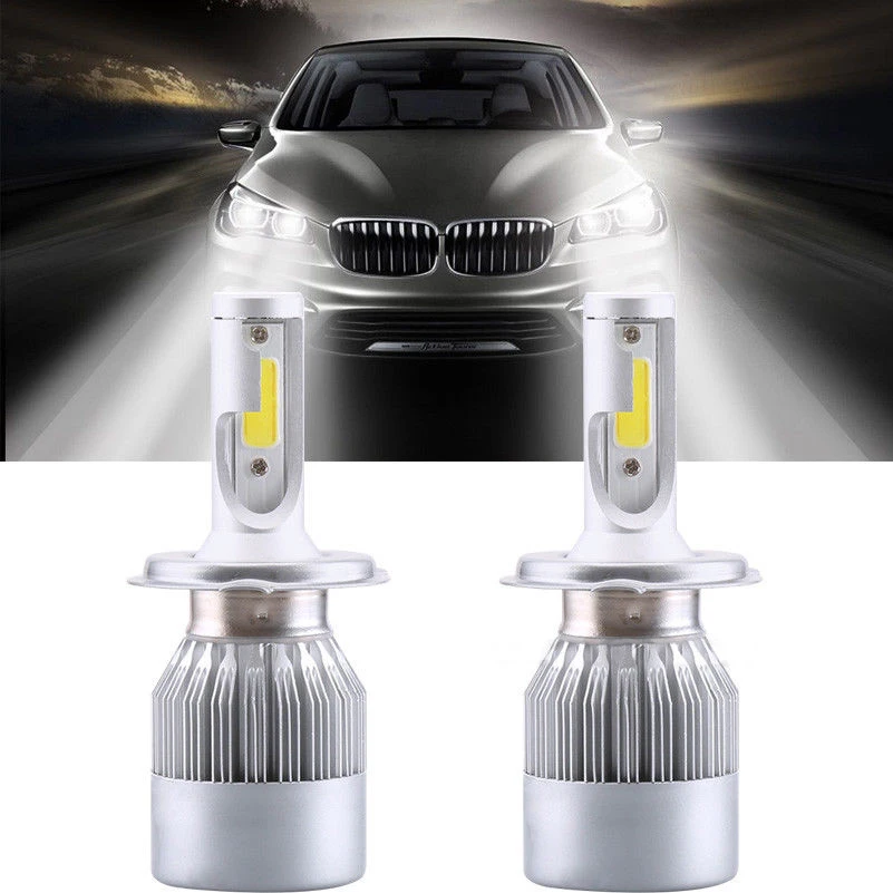 2 шт COB H4/HB2/9003 C6 6000 K 7600LM 12 V 72 W светодиодный комплект фар для автомобиля Hi/Lo турбо