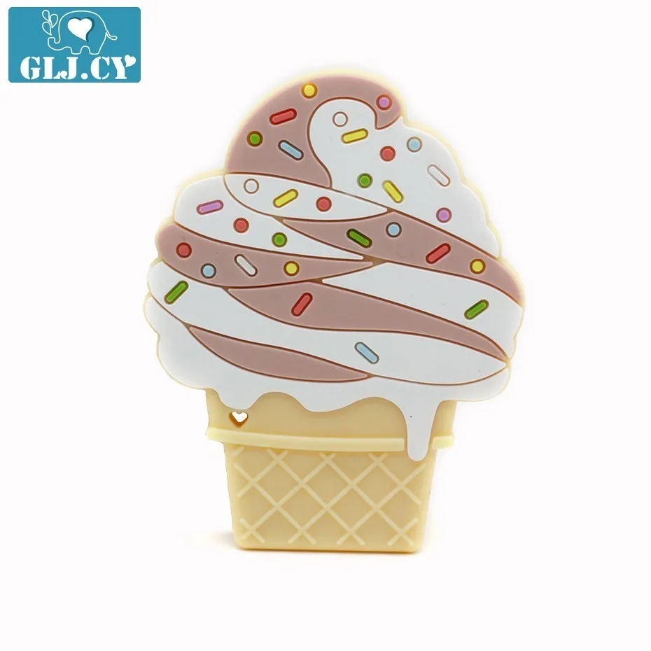 

NEW Ice Cream Silicone Teether Baby Nursing Teething Necklace Accessories Baby Bite Jewelry Toddler Teething Toys Christmas Gift