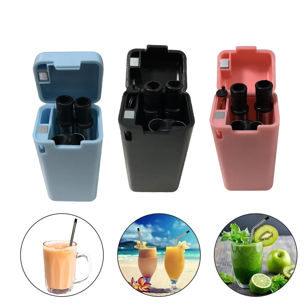 Collapsible Straw Stainless Steel Silicone Brewing Folding Drinking