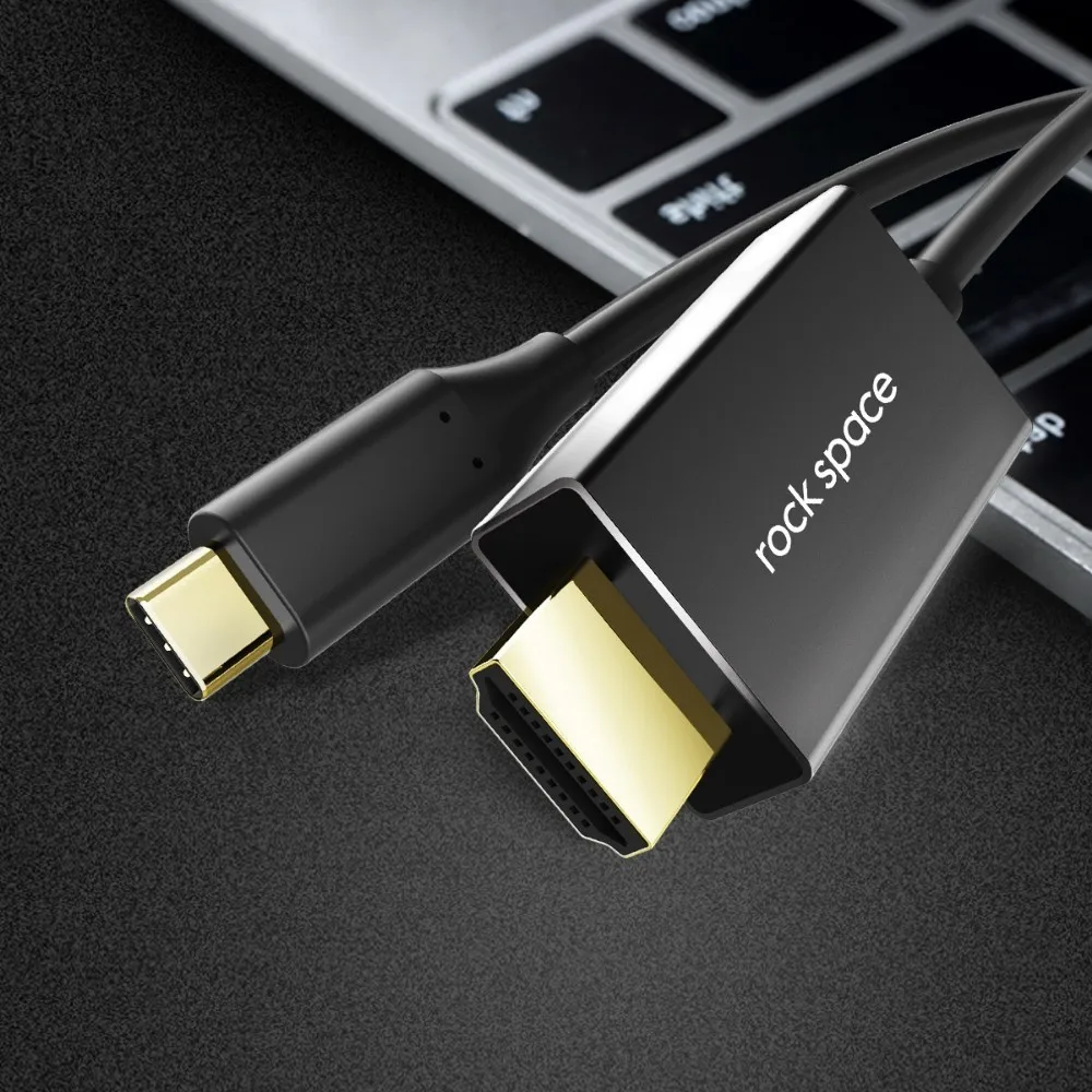 

Rock Usb Type C To Hdmi Adapter Male USB-C Type-c plug Hdmi Converter For Macbook Huawei Matebook Smasung Xiaomi Compatible HDTV