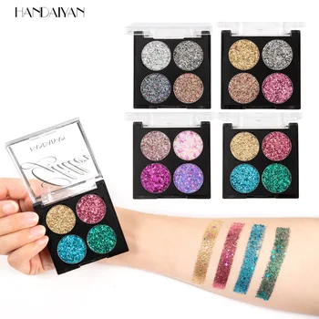

HANDAIYAN 4 Colors Glitter Eye Shadow Palette Waterproof Silky Shine maquillage 2019 New Fashion Makeup Pallete Cosmetic TSLM1