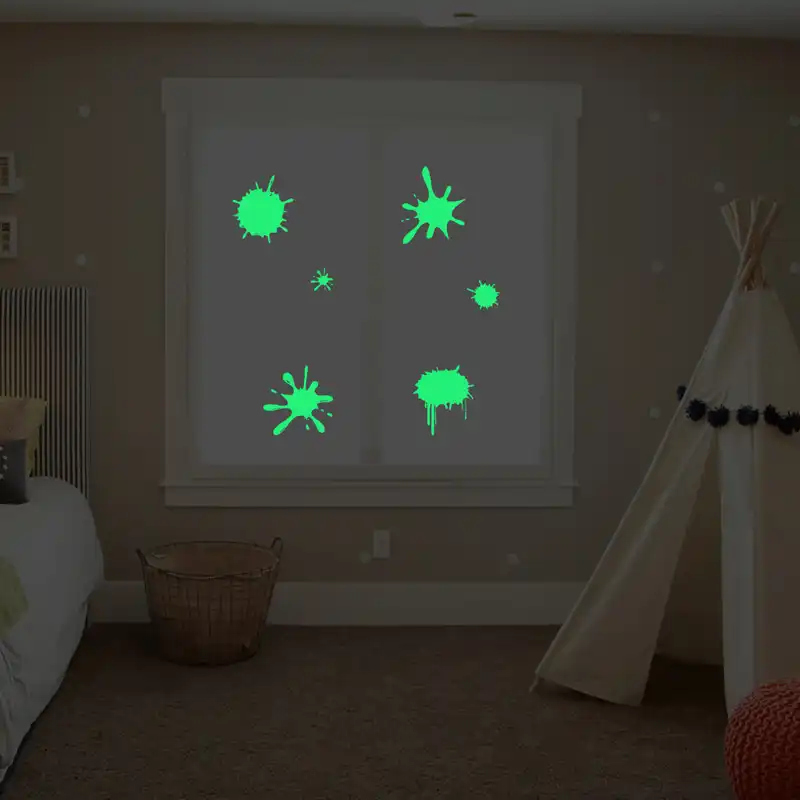 Tofok Luminous Wall Stickers Moon Meteor Rocket Wing Kids Room
