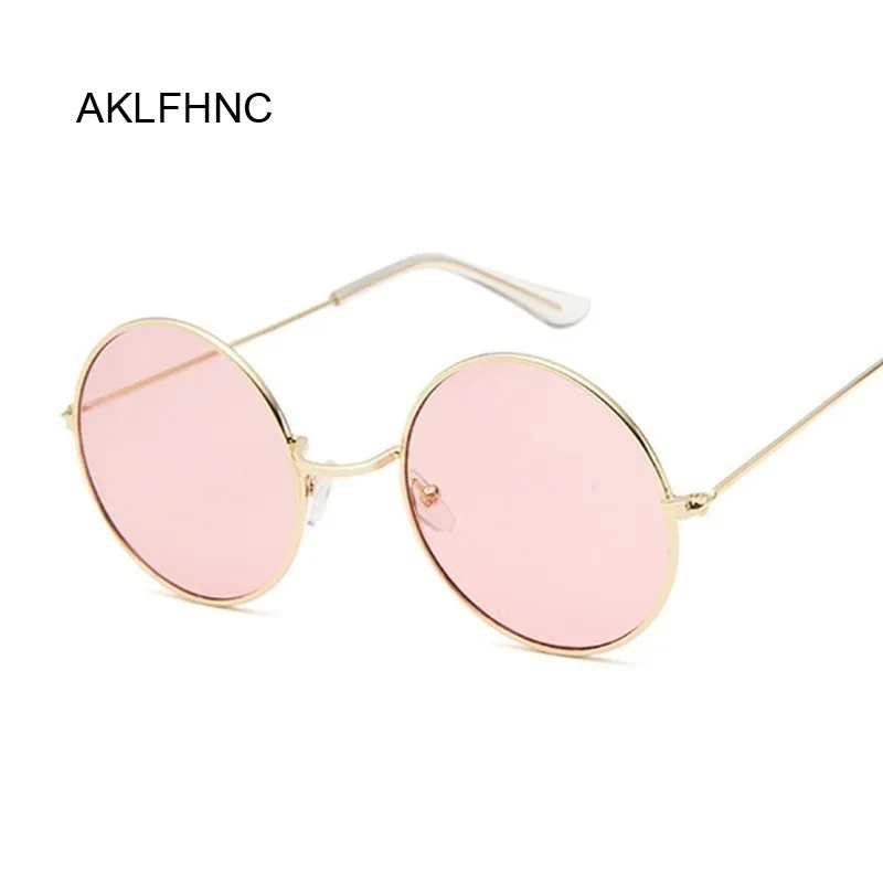 Occhiali da sole rotondi retro donna rosa designer nero_voghion.com