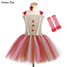 Детская одежда на Рождество, рисунок «Имбирный пряник», платье с юбкой-пачкой до колена Длина с юбкой из тюля для девочек для дня рождения, Рождества, вечерние платья для детей Штаны для девочек с рождественским изображением костюмы для мальчиков