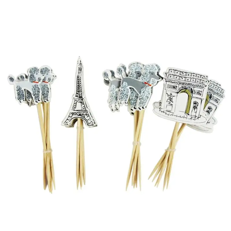 

24pcs Paris Eiffel Tower Cupcake Topper Pick Wedding Birthday Party Decor