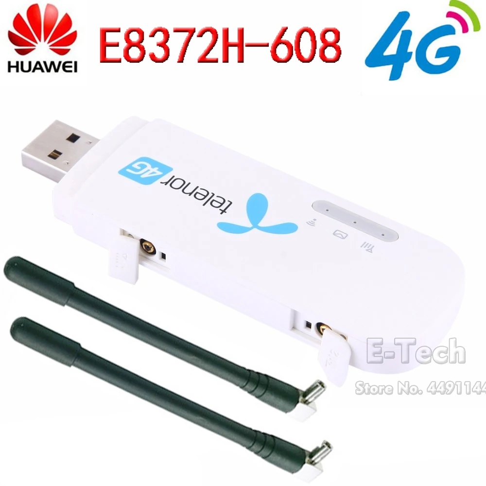 Разблокированный huawei E8372 E8372h-608 4G LTE 150 Мбит/с USB модем и антенна USB WiFi ключ 4G модем carfi поддержка 10 пользователей Wifi