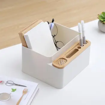 

Bamboo Storage Box Coffee Table Desktop Remote Control Storage Box Compartment Simple Storage Organizer Storage Box