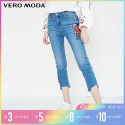 Vero Moda 2019 сезон: весна-лето новый вышитые патч проблемных манжеты укороченные джинсы | 31816I503