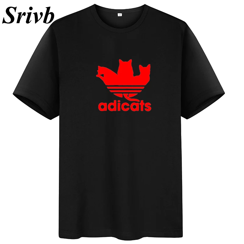 Srivb Adicats 2019 الصيف المرأة التي شيرت قمم Camiseta موهير زائد حجم القطن المحملة قميص فام مضحك Kawaii تي شيرت مطبوع النساء