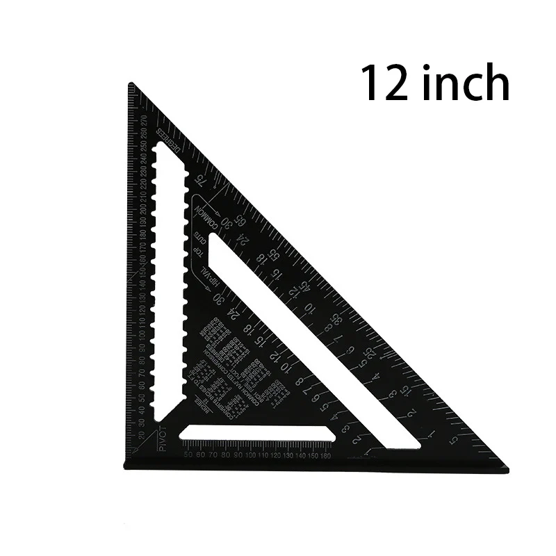 

Metric Triangle Square Ruler 12 Inch Black Measurement Tools Aluminum Alloy Speed Square Protractor Miter For Carpenter