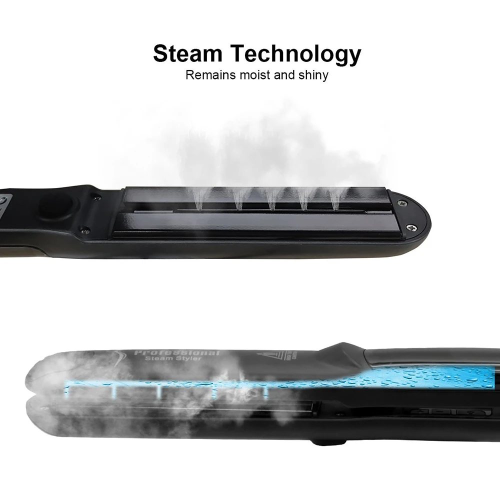 Professional Steam Hair Straightener Ceramic Vapor Hair Flat 450F Ceramic Vapor Steam Hair Straightener