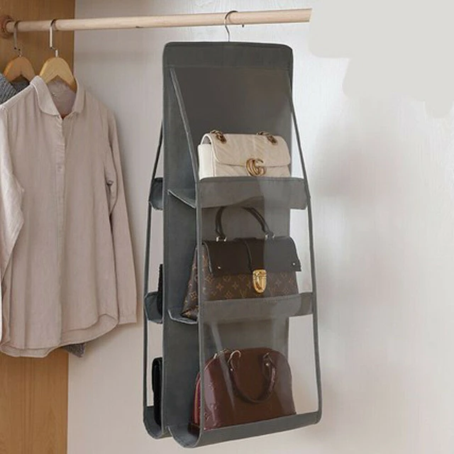 Bolsa colgante plegable de 3 capas para colgar en el armario, organizador  de puerta, con 6 bolsillos, colgador de almacenamiento - AliExpress