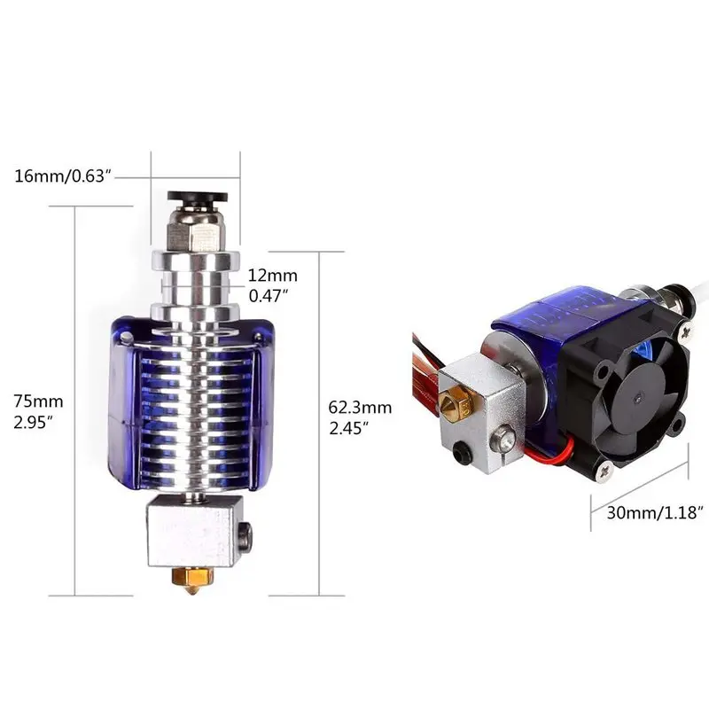 Цельнометаллический j головка V6 Hotend комплект с 5 шт. экструдер печатающая и сопло