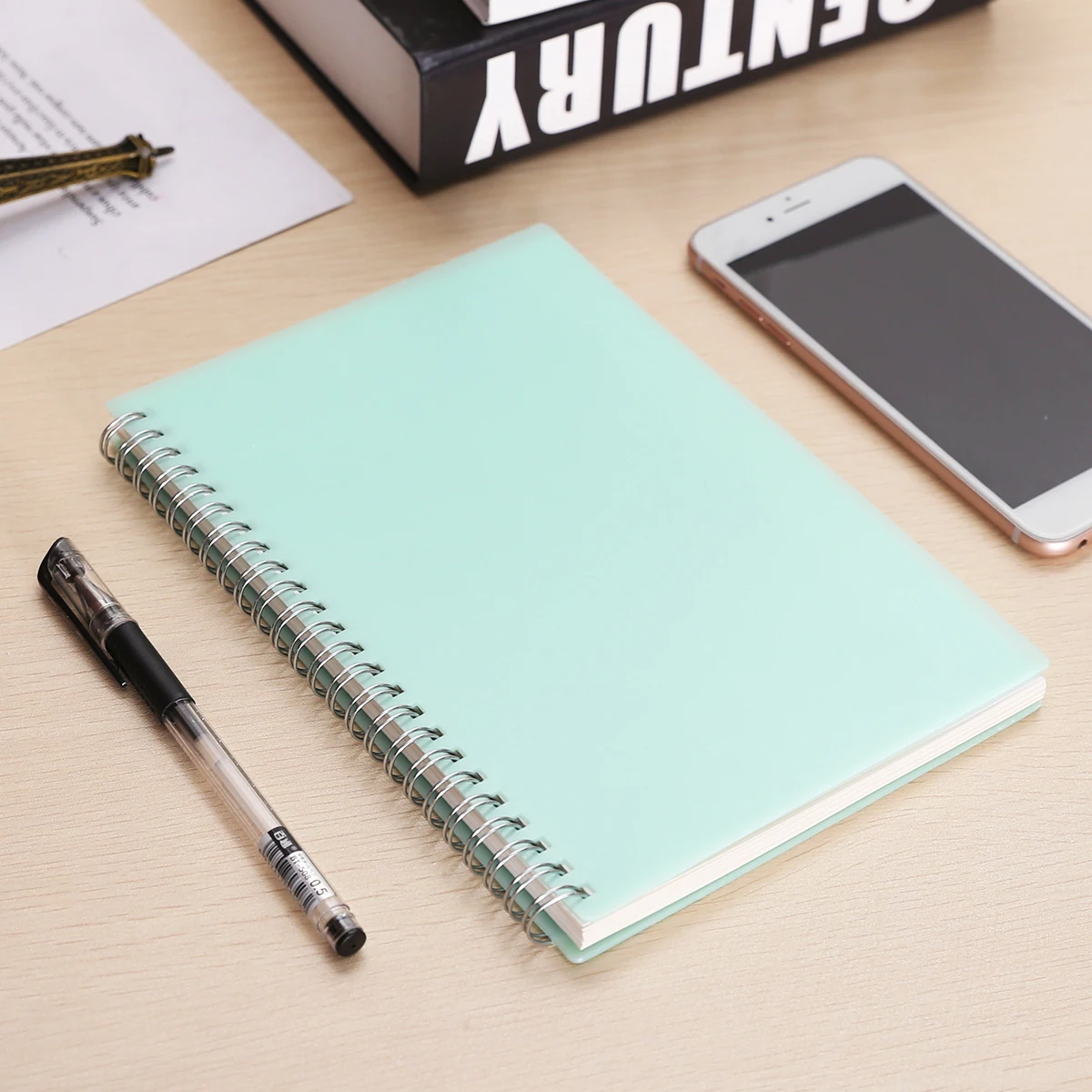 Cute PP Hardcover Notebook Banded Dot Grid Spiral A5 Notebook Stationery Diary Memos for Student School Supply