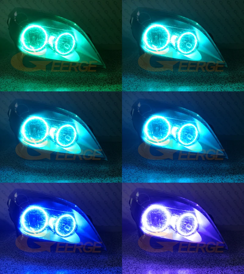 Для OPEL Astra H 2004 2005 2006 2007 pro-Facelift галогенная фара RF Bluetooth контроллер многоцветный RGB led angel eyes kit