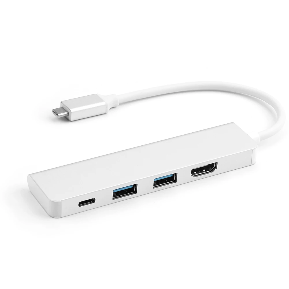 Адаптер type-C концентратор 4 в 1 2 порта USB 3,0 USB-C порт зарядки+ 4K HDMI для Macbook Pro Air/huawei/Dell порт type C