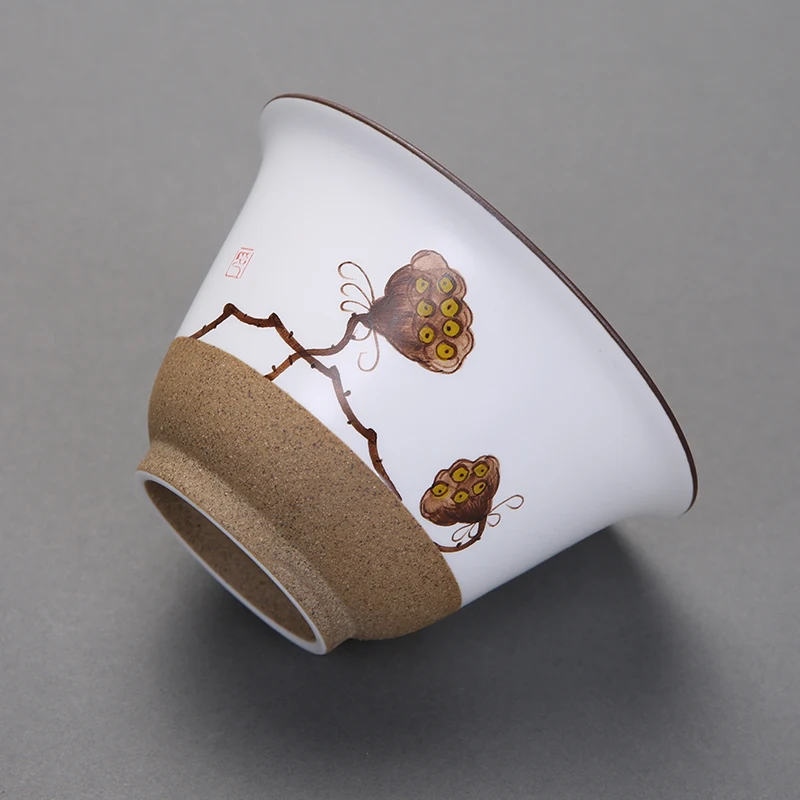 170 ml Цзиндэчжэнь Gaiwan расписанный вручную керамический Чай миска с крышкой набор
