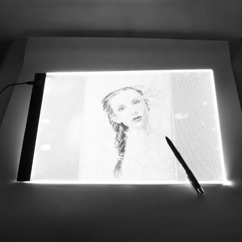 VKTECH A3 A4 A5 светодиодный графический планшет с регулируемой яркостью USB СВЕТОДИОДНЫЙ светильник коробка копировальная доска графический планшет Алмазный коврик для рисования