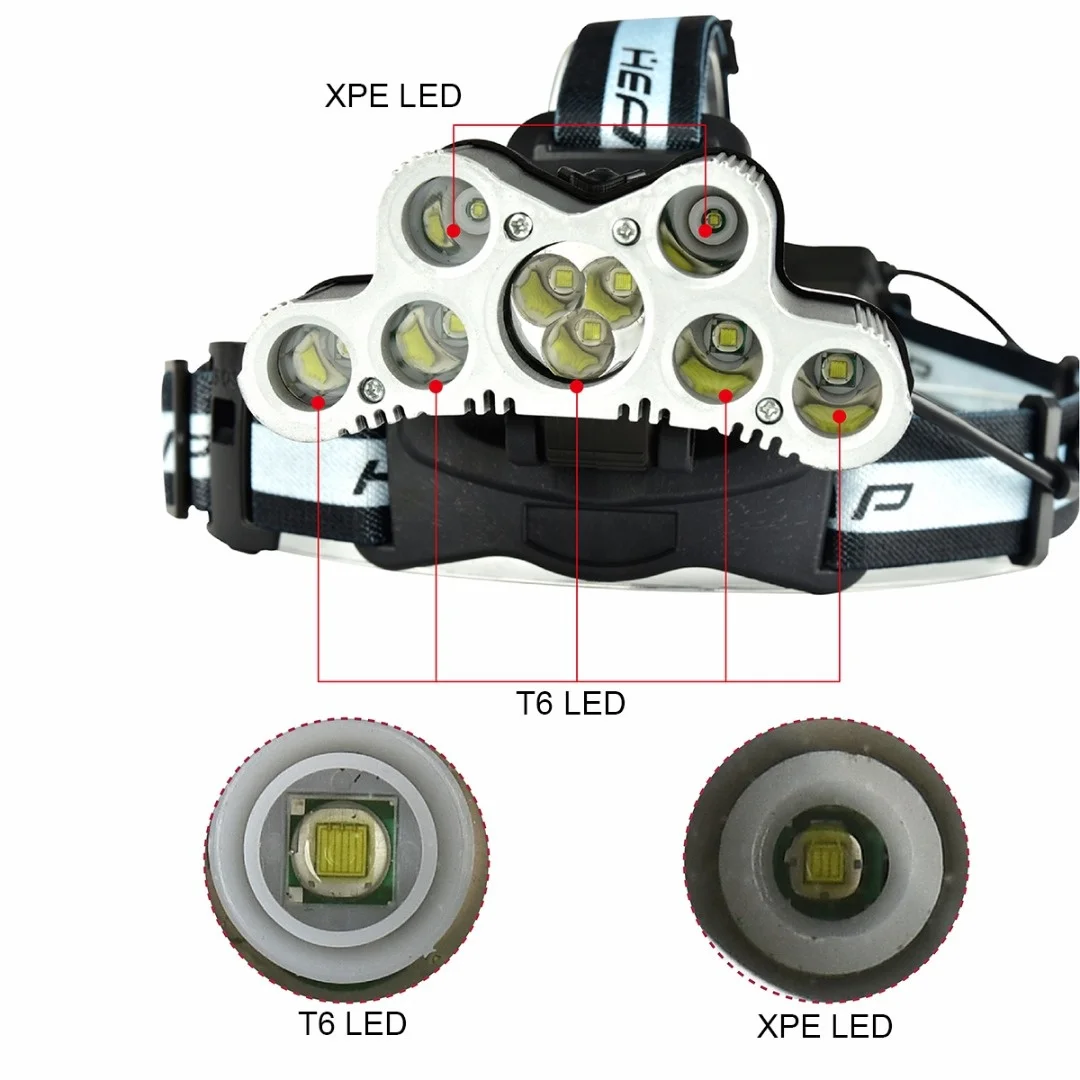 Super bright 90000 lumens led headlamp 9led xm-l t6 headlight waterproof frontal led usb charge camping Headlamps Super bright 90000 lumens led headlamp 9led xm-l t6 headlight waterproof frontal led usb charge camping Headlamps