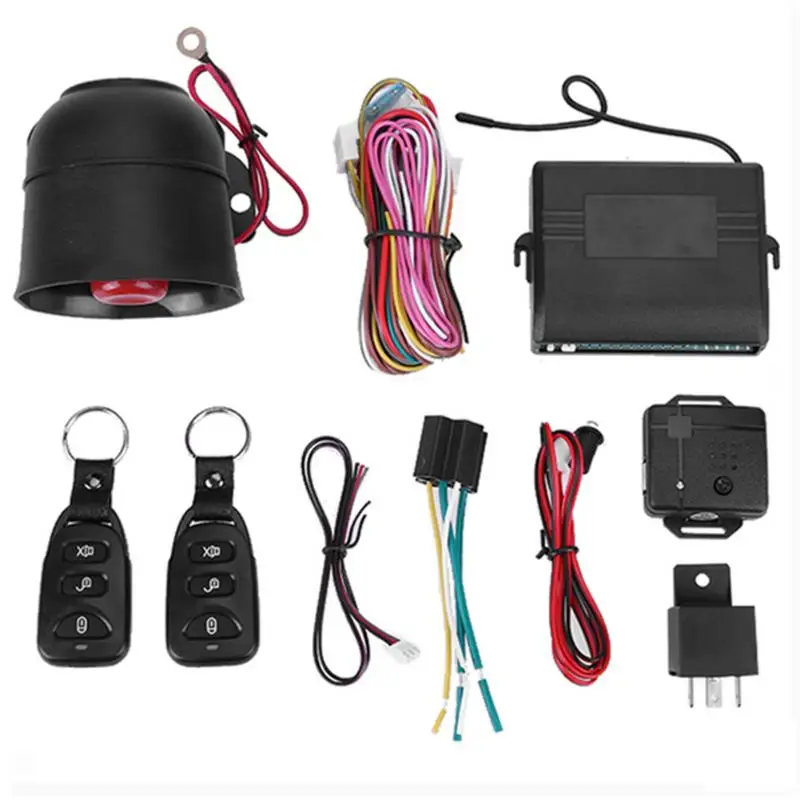 

Universal 12V Auto Vehicle Burglar Alarm Protection Keyless Entry Security System Kit w/ 2 Remote Control Car Anti-theft Device