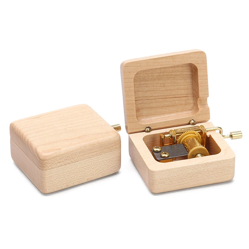 

Creative Antique Carved Wooden Hand Crank Music Box Christmas Gift Birthday Gift Party Casket Wind Up Toys For Kids
