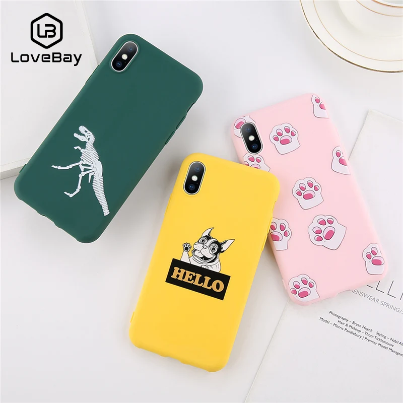 Lovebay Phone Case For iPhone 11 6 6s 7 8 Plus X XR XS Max 5 5s Cartoon Lovely Cat Dinosaur Soft TPU 11Pro Cases |