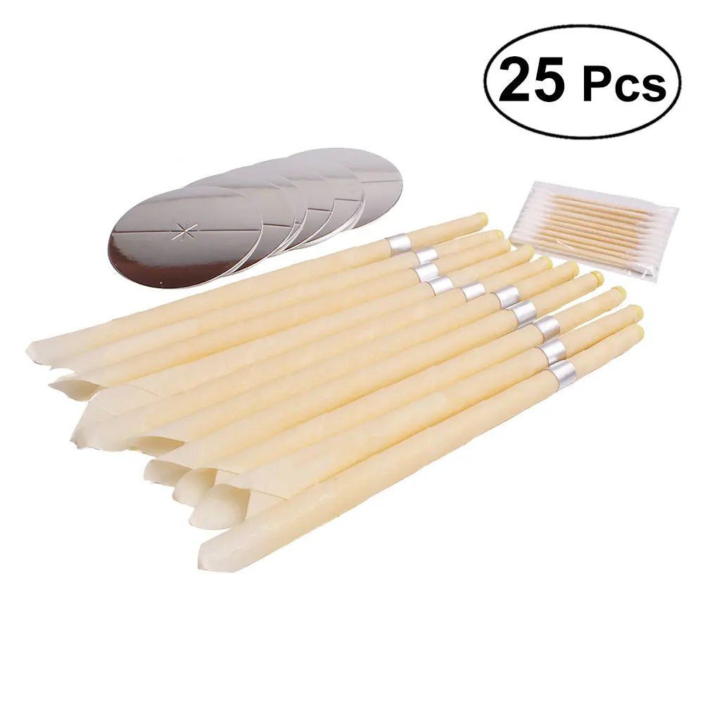 

10pcs Ear Wax Candle Cleaner Healthy Care Natural Beeswax with 5pcs Trays with 10pcs Swab for Adults
