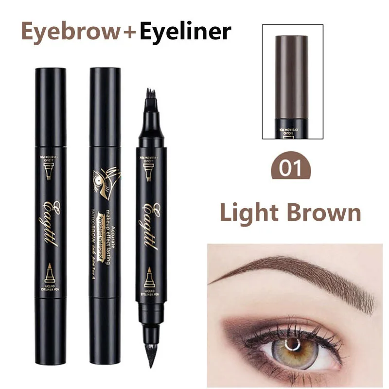 

3 Colors Microblading Eyebrow Tattoo Pen 4 Head Fine Sketch Liquid Eyebrow Pencil Waterproof Tattoo Eye Brow Pen Smudge-proof