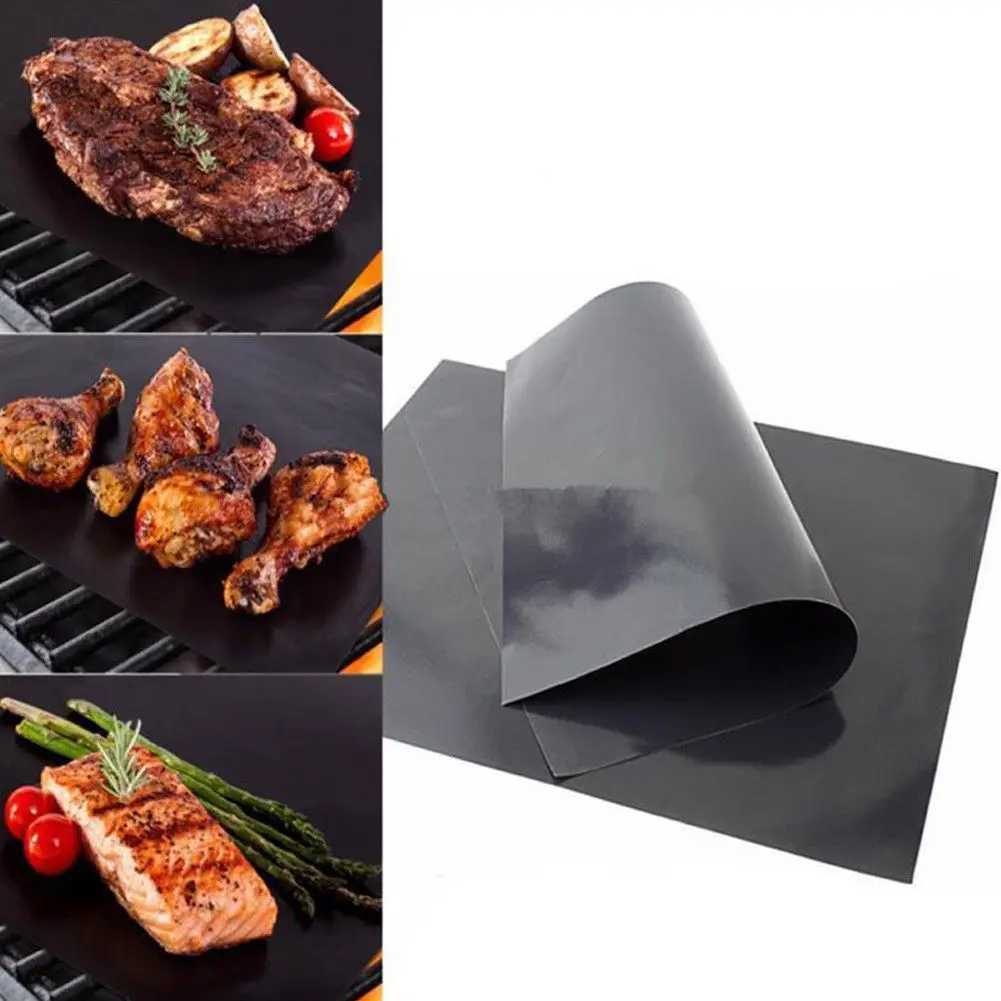 

1X Reusable Non-stick BBQ Grill Mat Barbecue Baking Liner Cooking Sheet Reusable Teflon Cooking Sheets Useful Tools 33cm*40cm