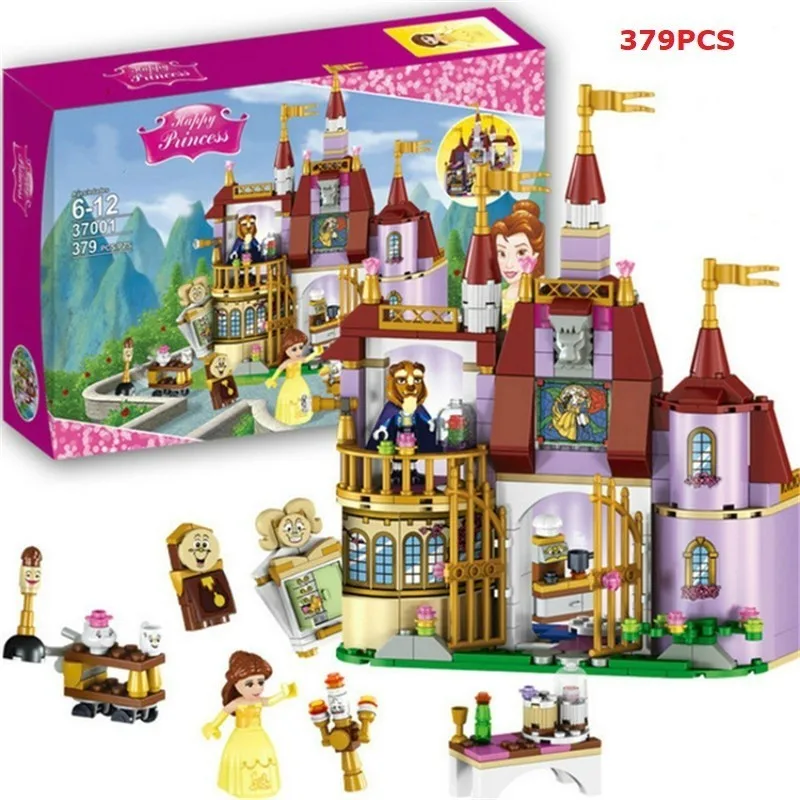 

379PCS Princess Castle Building Blocks Friends Girl Princess Belles Enchanted Castle Model Compatible Legoings Toys WJ038