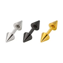 Никогда не выцветает Классическая мода панк рок заклепки Спайк серьги из нержавеющей стали 316L женские мужские серьги-гвоздики пирсинг ювелирные изделия для тела