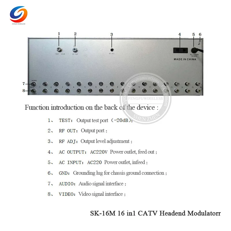 Горячая Распродажа SK-16M 16 в 1 Фиксированный Канал headend модулятор CATV для отеля/школы/общежития RF catv модулятор высокое качество