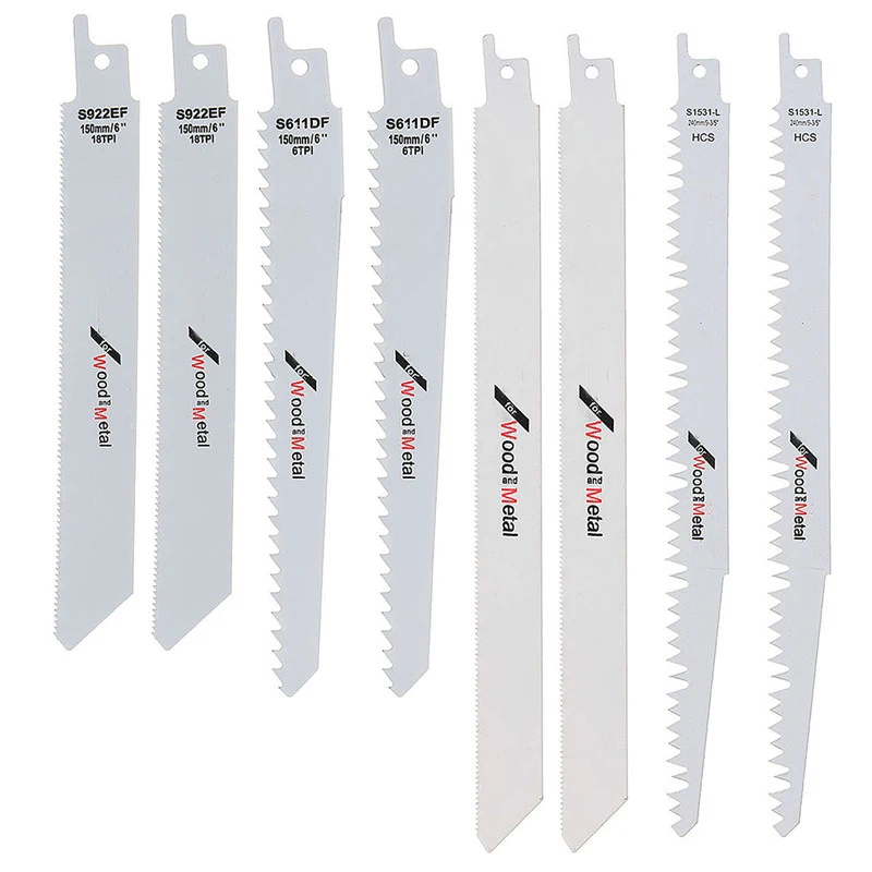 

For Makita Hitach Reciprocating Saw Blades Wood Metal Cutter Blade Parts 8pcs