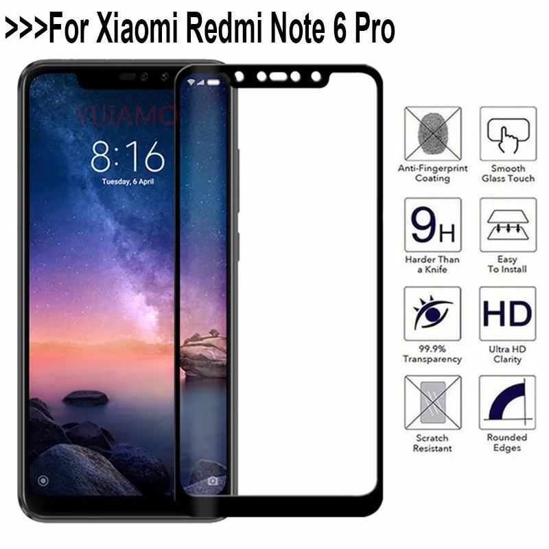 

3D Tempered Glass For Xiaomi Redmi Note 6 Pro Screen Protector Protective Film 6.26 inch For Xiaomi Redmi 6 6 Pro S2 Full Cover