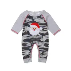 Новый рождественский комбинезон для новорожденных мальчиков и девочек в стиле Санта-Клауса, камуфляжный комбинезон, костюм для подвижных