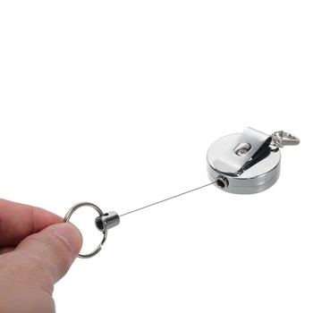 

Retractable Metal Key Ring Shellhard Elastic Key Chain Holder Recoil Ring Pull Belt Clip Shellhard