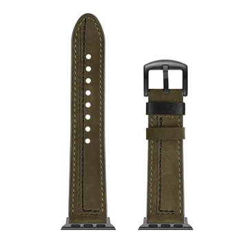 

Black Green Brown Leather Watchband for Apple Watch Band Series 1/2/3 Sport Bracelet 38mm 42mm Strap For iwatch Watch Accessorie