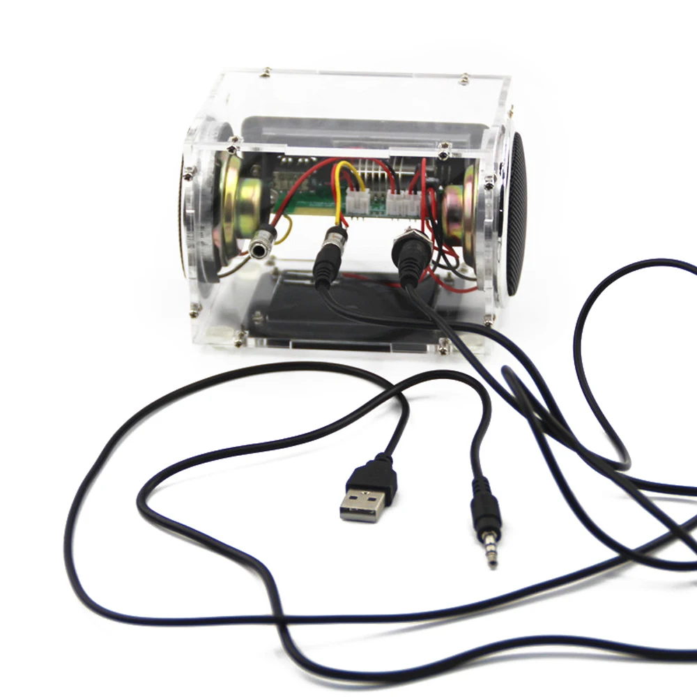 Многофункциональный мини электронный прозрачный Стереодинамик DIY Kit усилитель