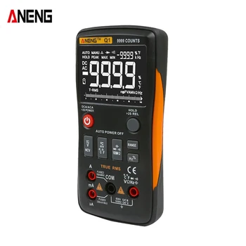 

ANENG Q1 Digital Multimeter 9999 Counts True RMS Digital Multimeter Auto/Manual AC DC Voltage Current Tester Orange Yellow