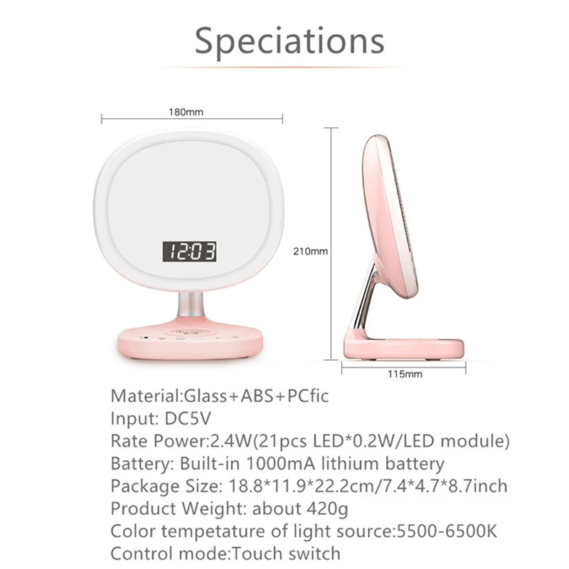 Многофункциональная лампа для макияжа Led Qi Pad зарядка беспроводной держатель