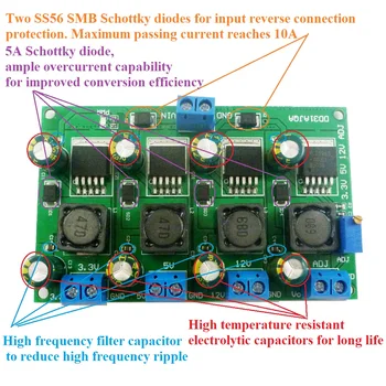 

3A 4CH 4.5-30V to 3.3V 5V 12V DC DC Step-Down Buck Converter Module LM2596 AMS1117 7805 7812 MP2307 MP1584
