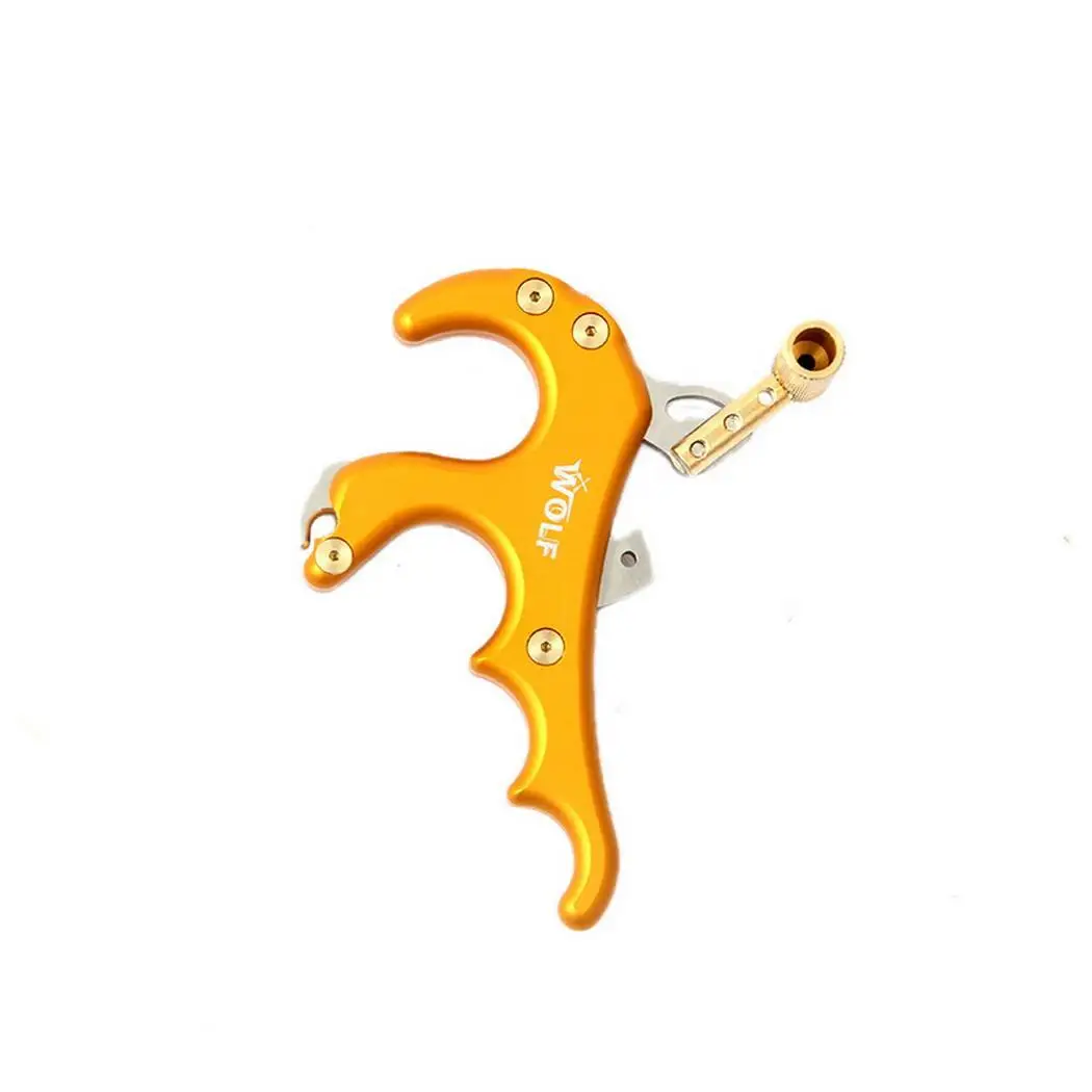 

4 Finger Compound Bow Release Trigger Grip Handle Metal Archery Accessories Hunting